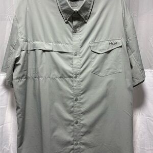 Huk Light Gray Short Sleeve Shirt